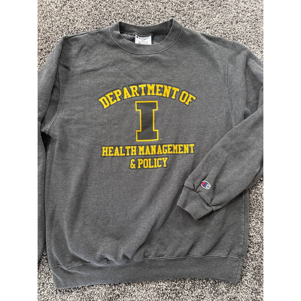 Champion Iowa Health Management & Policy Sweatshirt Gray Medium Y2K Vintage